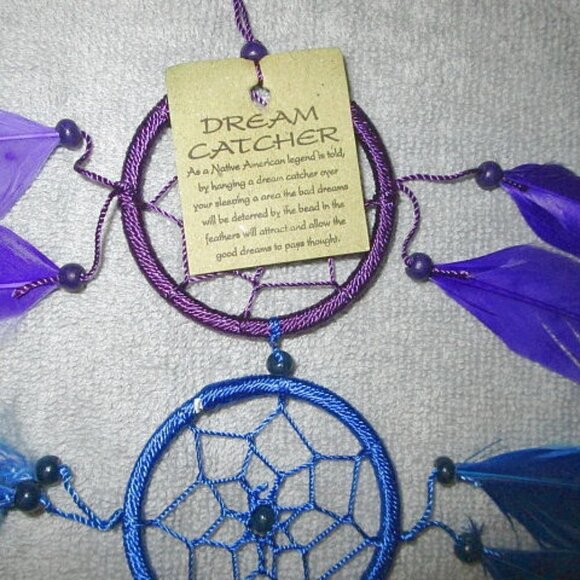 Rainbow Dream Catcher Native Sacred Hoop Chakras Beads Feathers 25" Home Wall - Picture 4 of 7